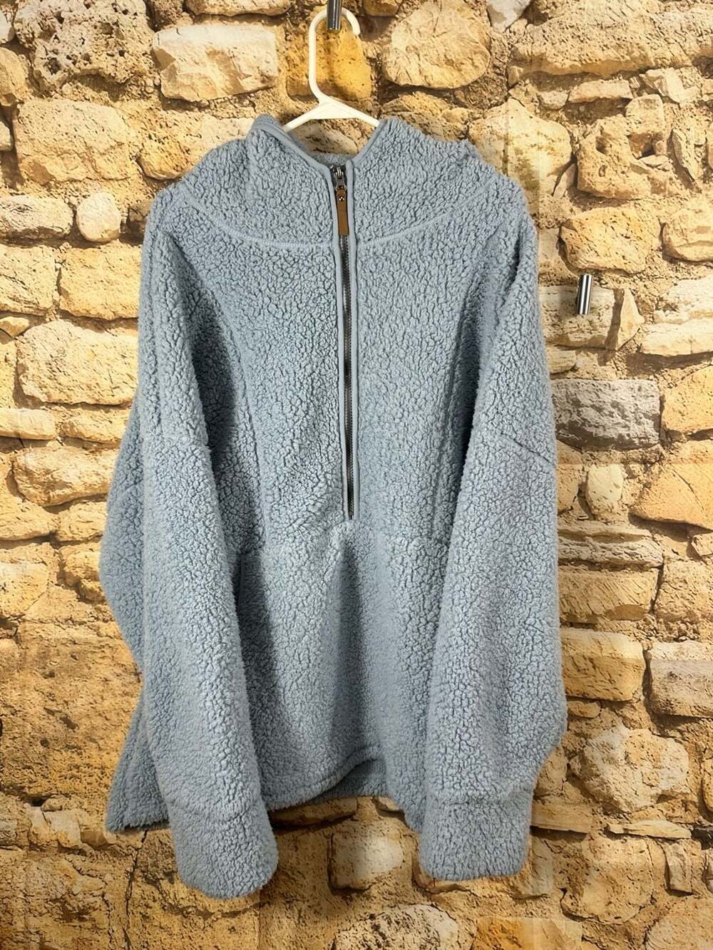 The Sweatshirt Project Sherpa Hoodie Size 3X Blue Quarter Zip Pullover